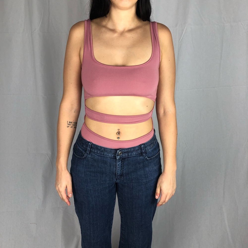 Pink H&M Cutout Bodysuit Sexy